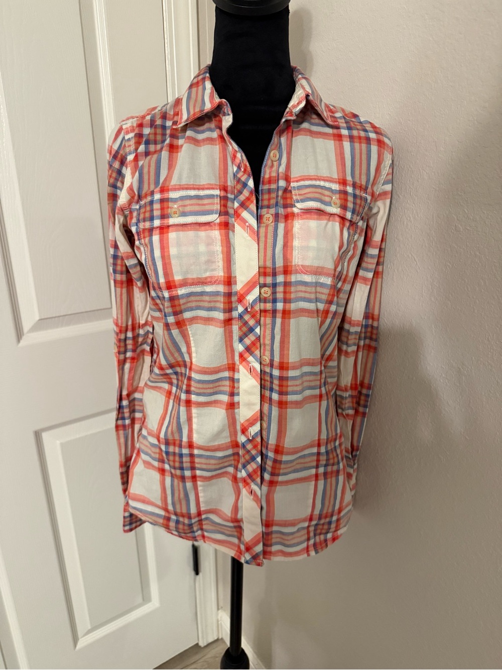 The North Face Women's Plaid Shirt in Red, Blue & Cream